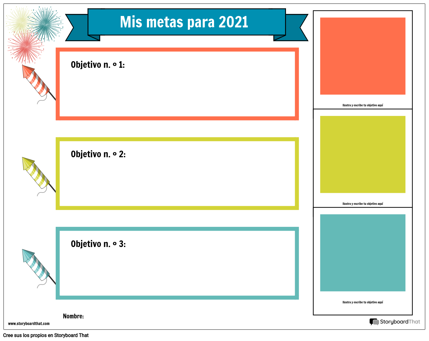 Plantilla, Metas de Año Nuevo, Tira de Imágenes