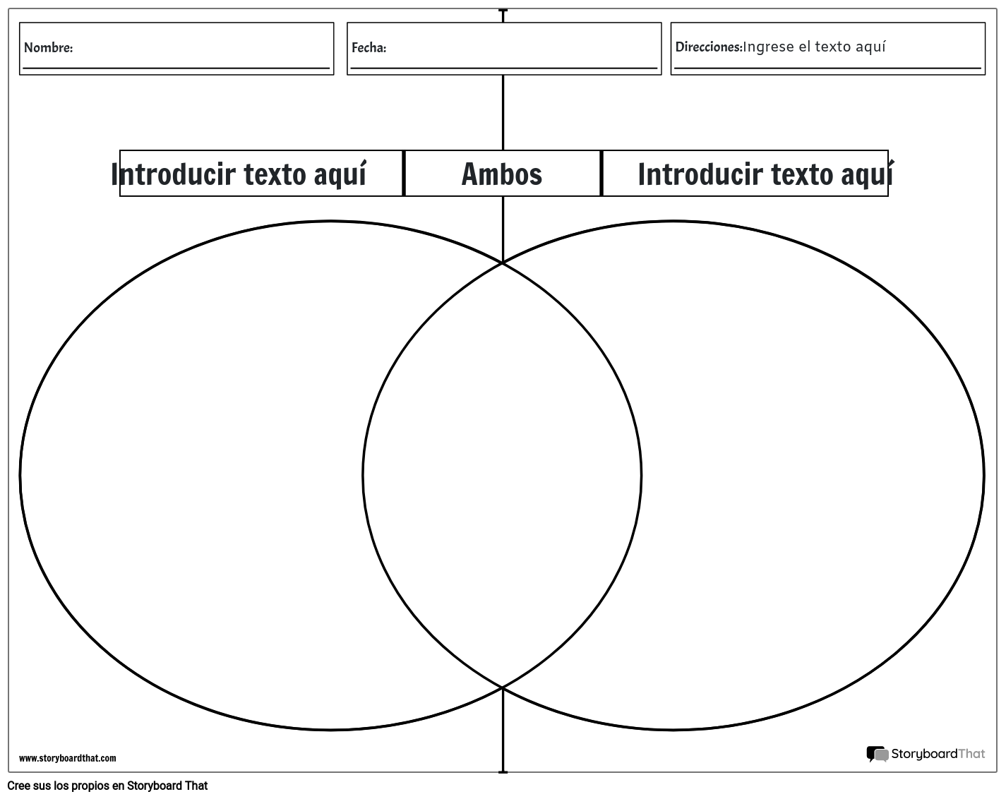 Plantilla de Diagrama de Venn Storyboard by es-examples