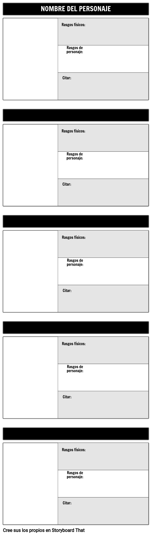 Plantilla De Mapa De Caracteres 16x9 Storyboard 1531