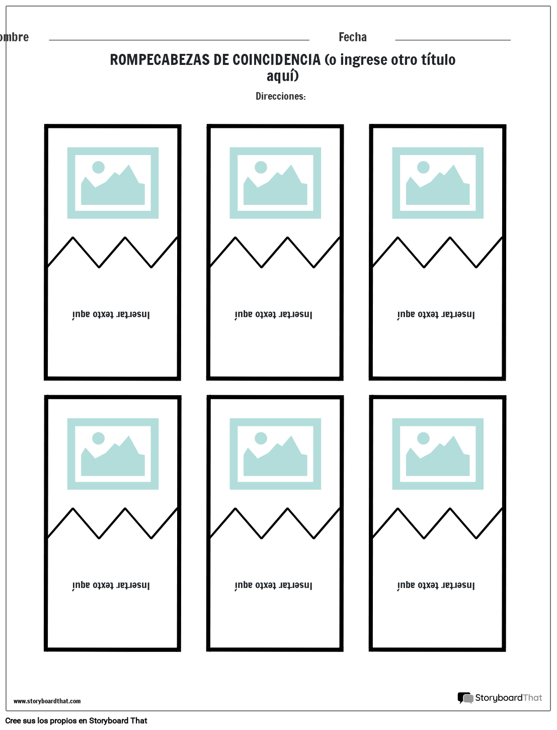 Plantilla de Rompecabezas a Juego Storyboard by esexamples