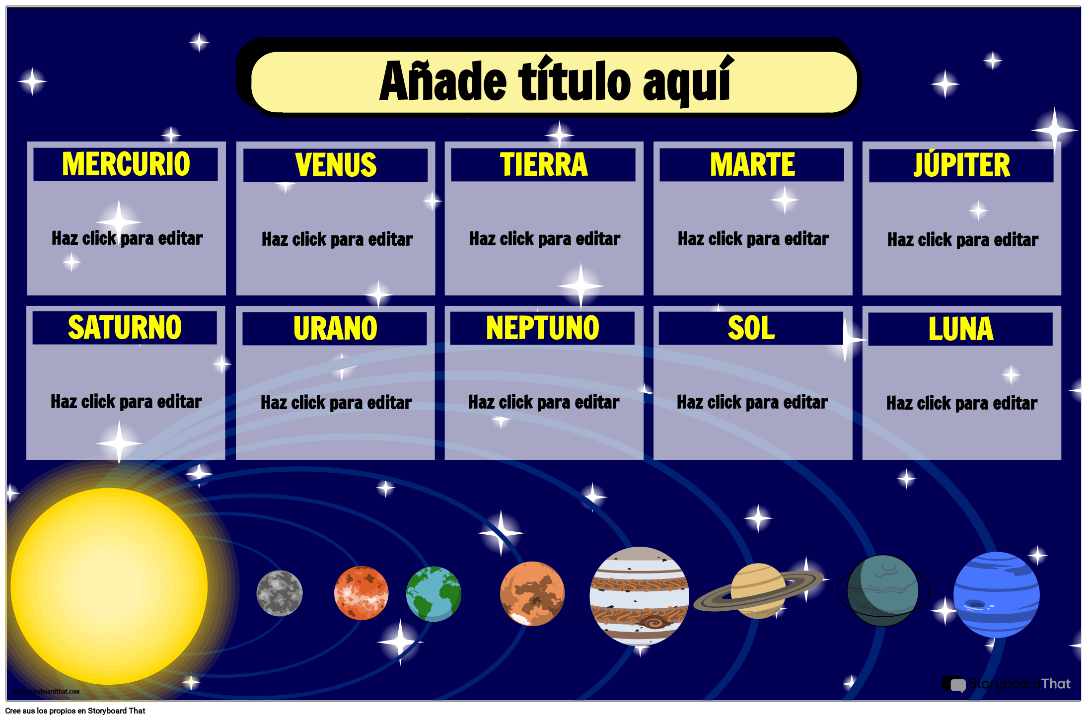 Póster Sistema Solar Para Niños Storyboard by es-examples