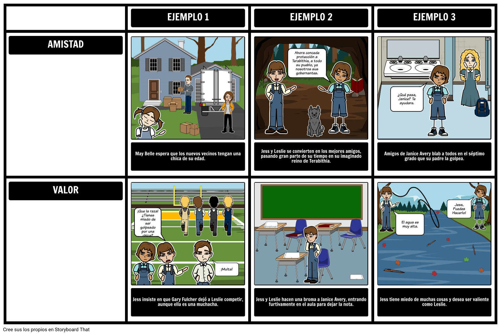 Puente de Terabithia - Tema Storyboard por es-examples