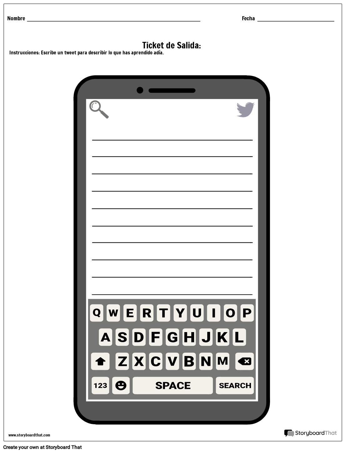 Ticket de Salida: Redes Sociales Storyboard par es-examples