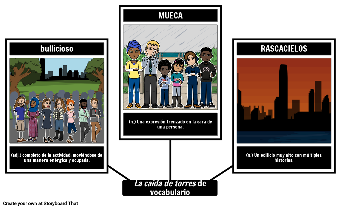 Towers Falling Vocabulario Storyboard por esexamples