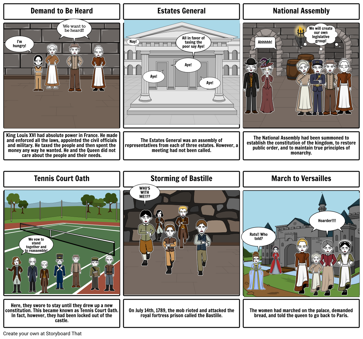 French Revolution Stage 1part 2 Storyboard by ethanbuzz