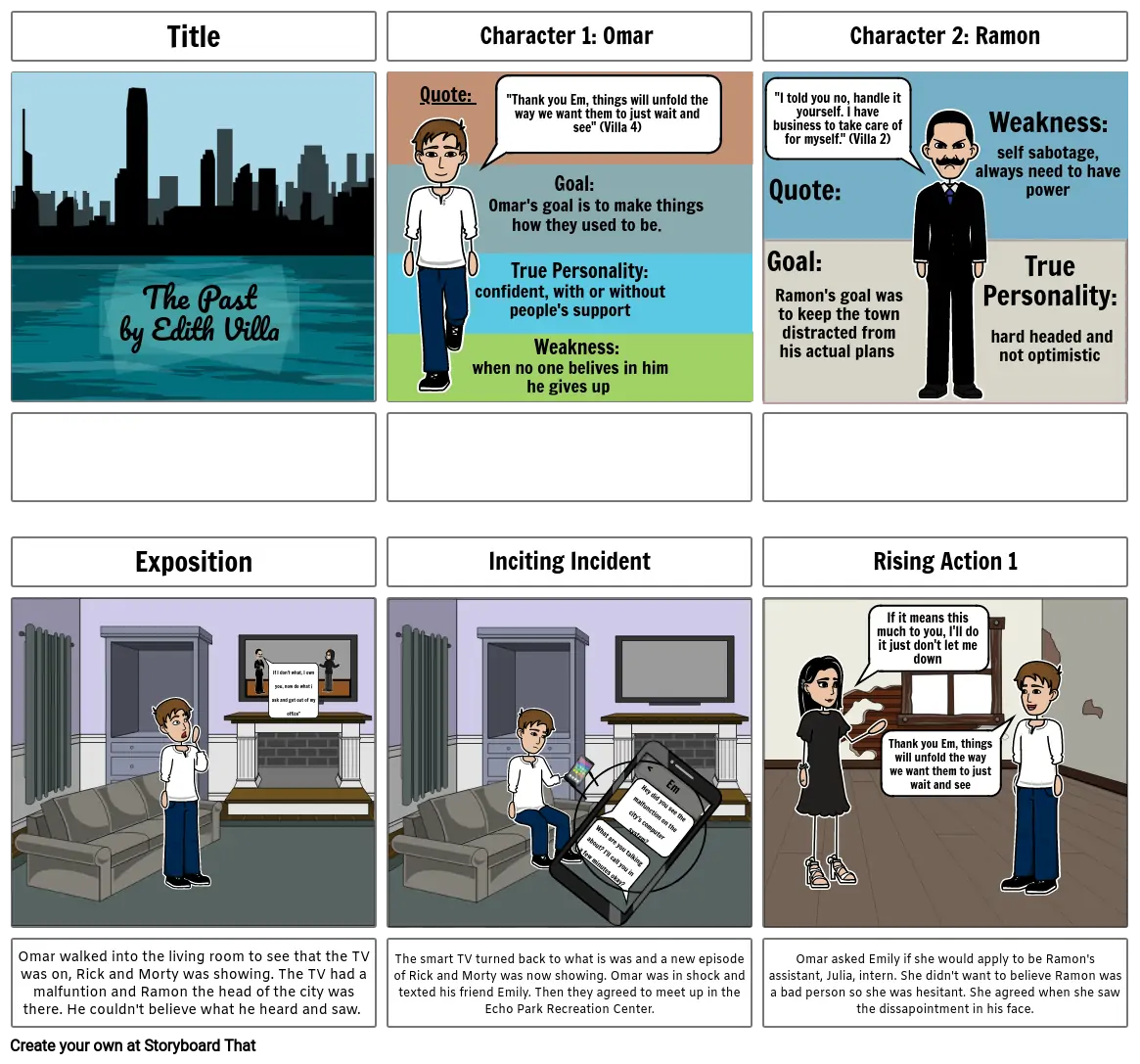 Narrative Essay storyboard pt 1.