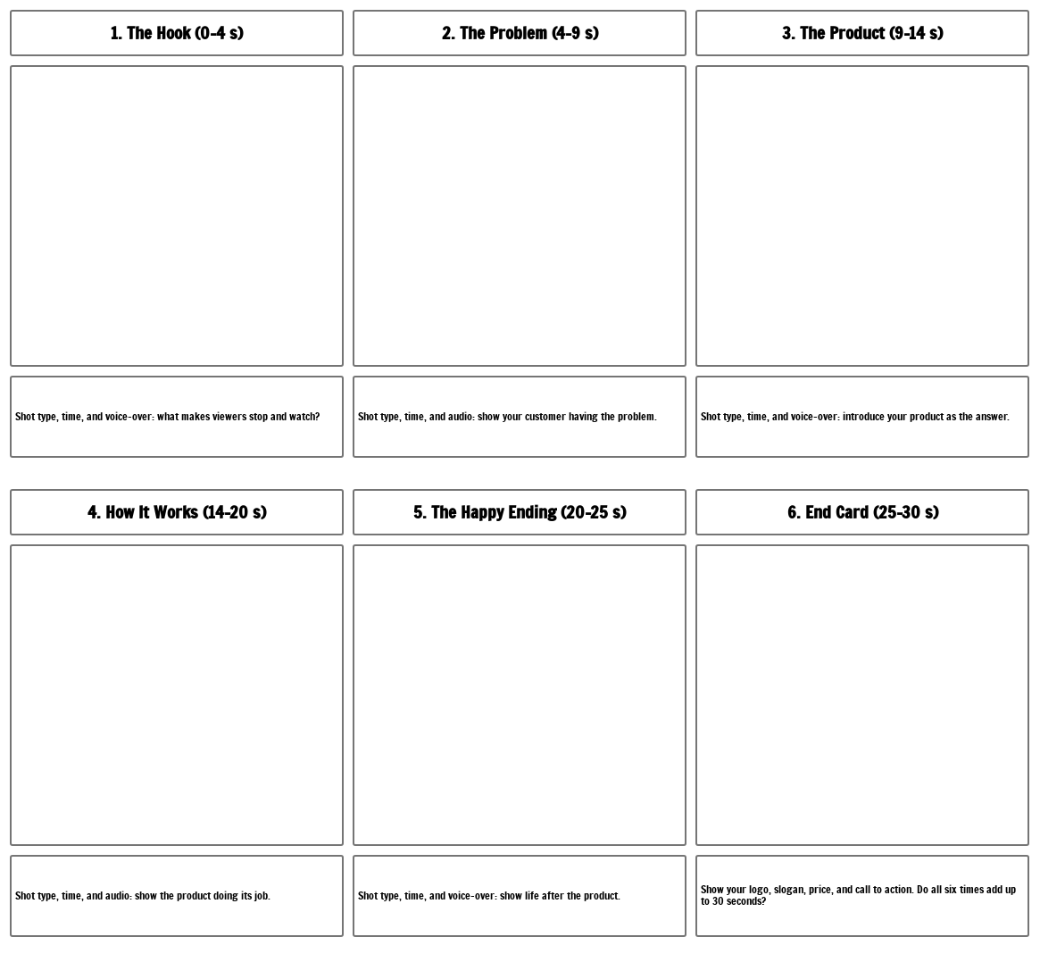 Scrachboard Examples Storyboard a Commercial - Marketing and Advertising Template