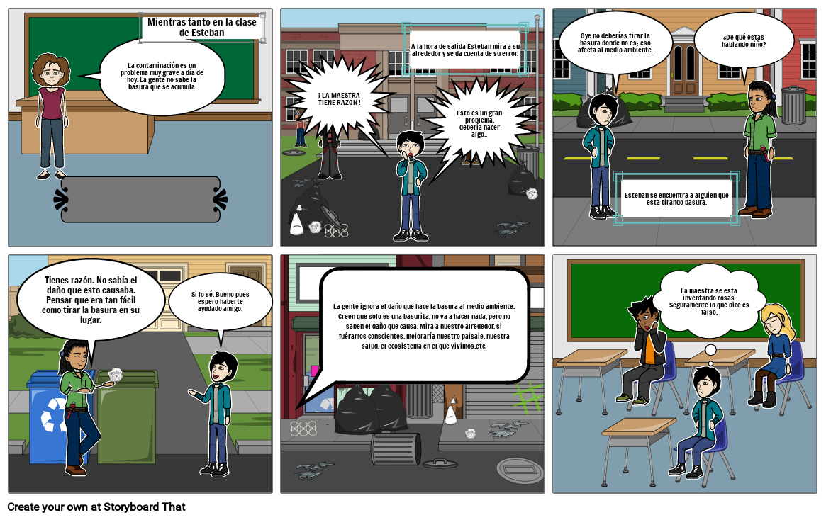 Contaminación Ambiental Y Quema De Basura Storyboard