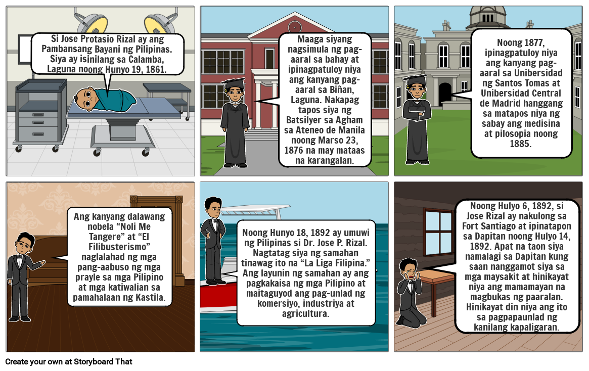 Jose Rizal Storyboard Storyboard By F0afae91 4003