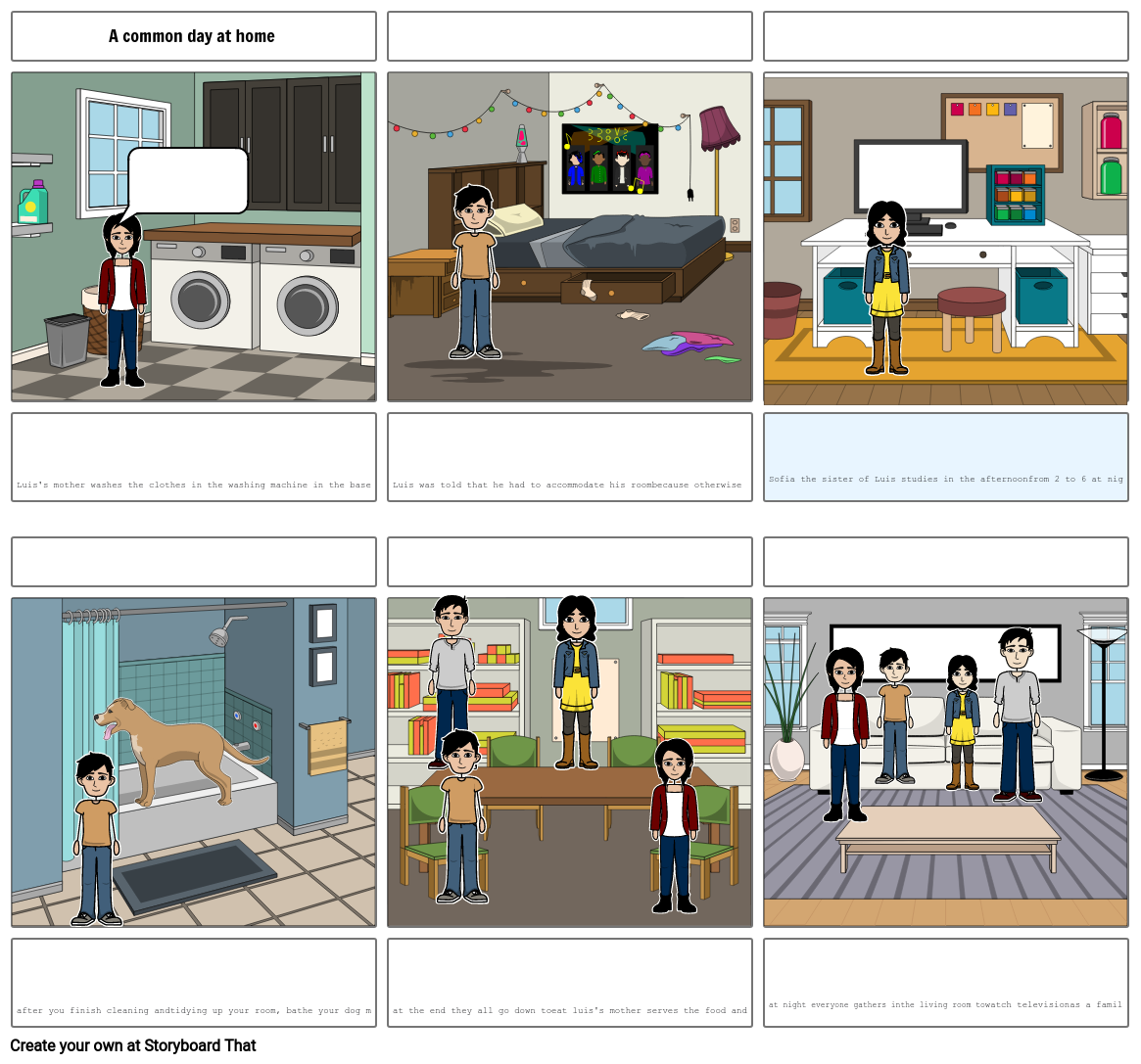 Comic strip- A common day at home Storyboard by f10bede3