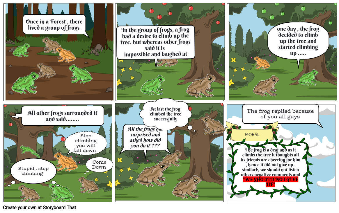 The brave frog Storyboard by f10fe1d1