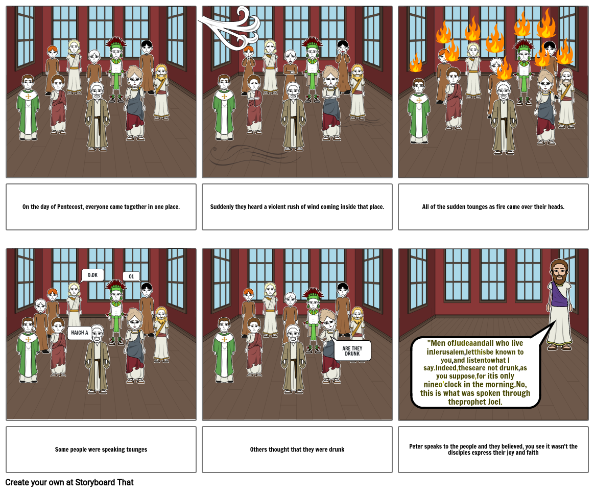 pentecost story Storyboard by f16fde5b