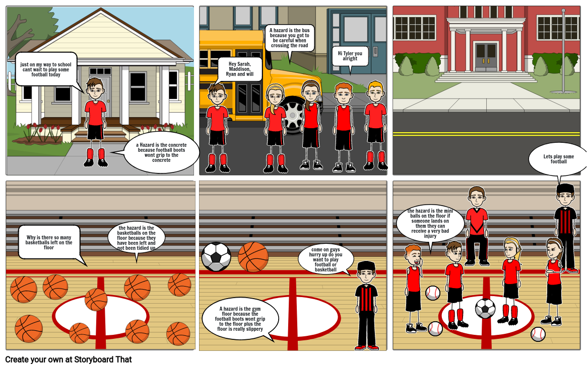 hazards in a sports hall Storyboard by f19c383b