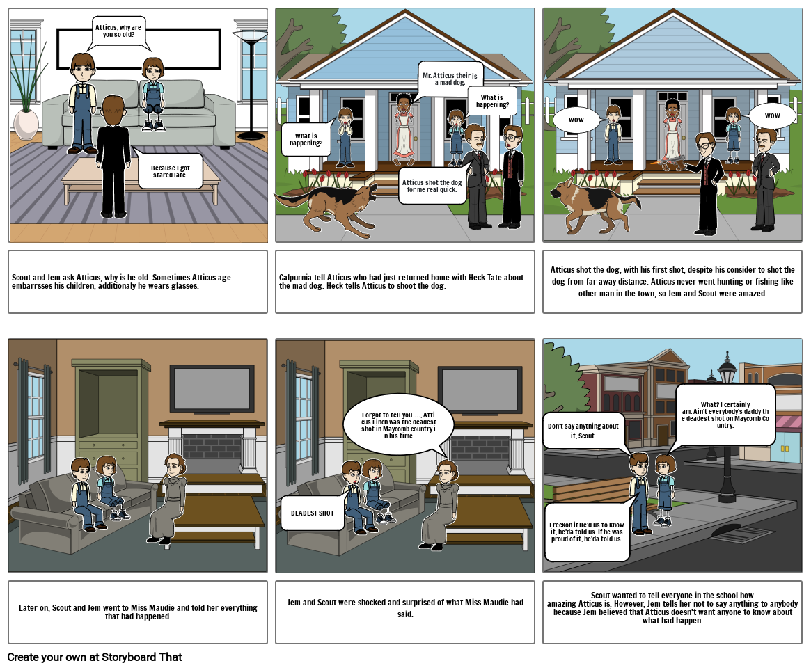 to kill a mockingbird storyboard chapter 10 for school