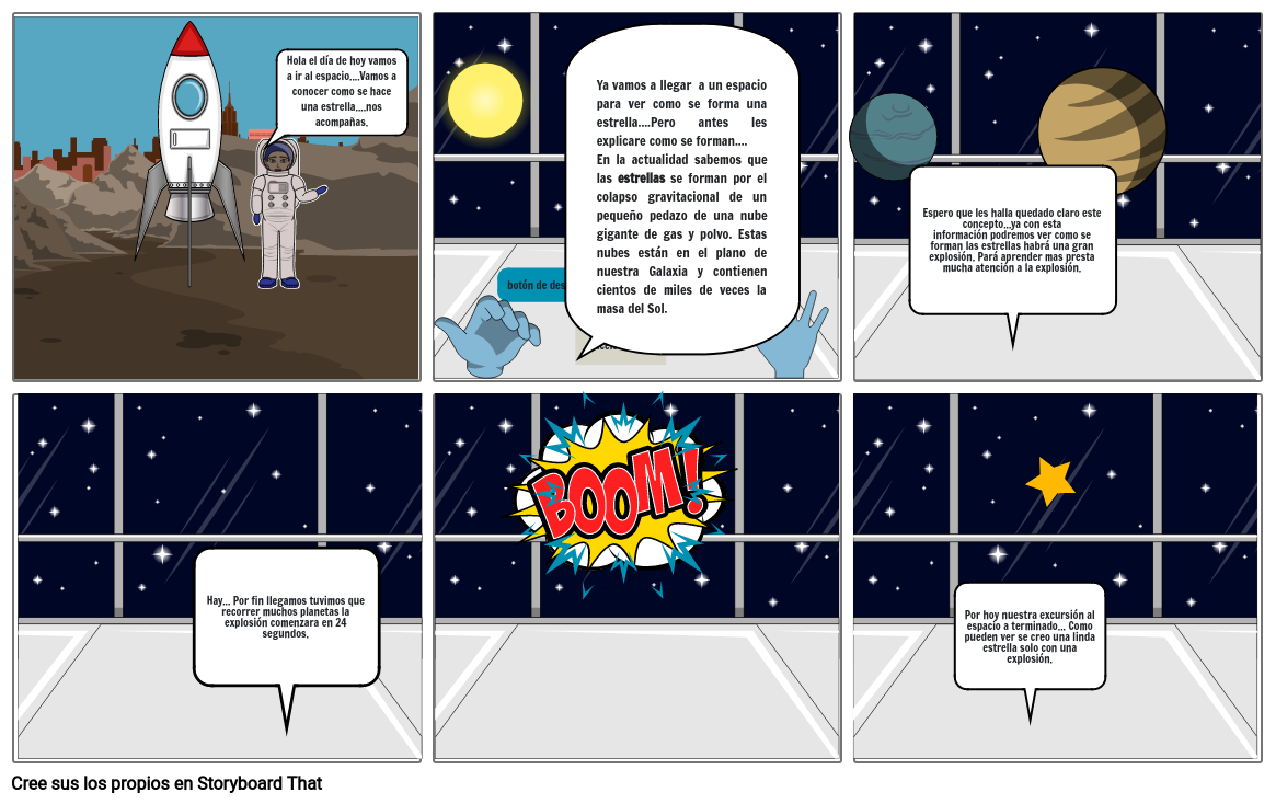 Historieta Como Se Forma Una Estrella Storyboard