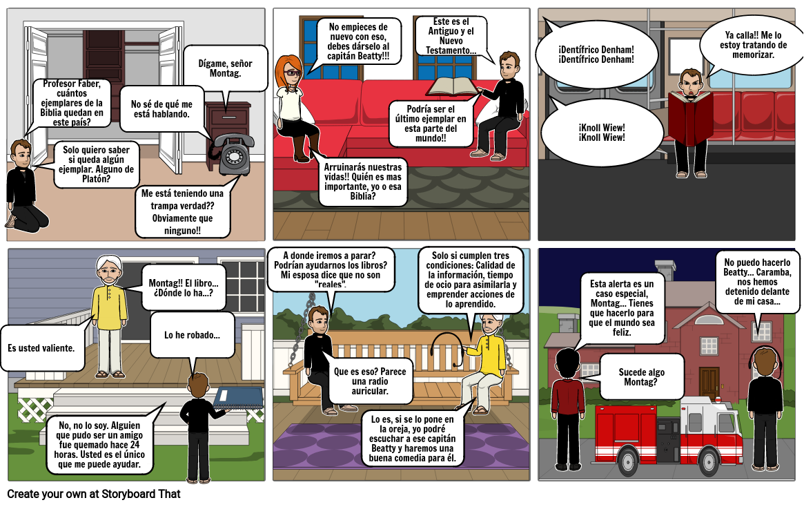 Fahrenheit 451 Comic Parte 2 Storyboard by f2012dbe