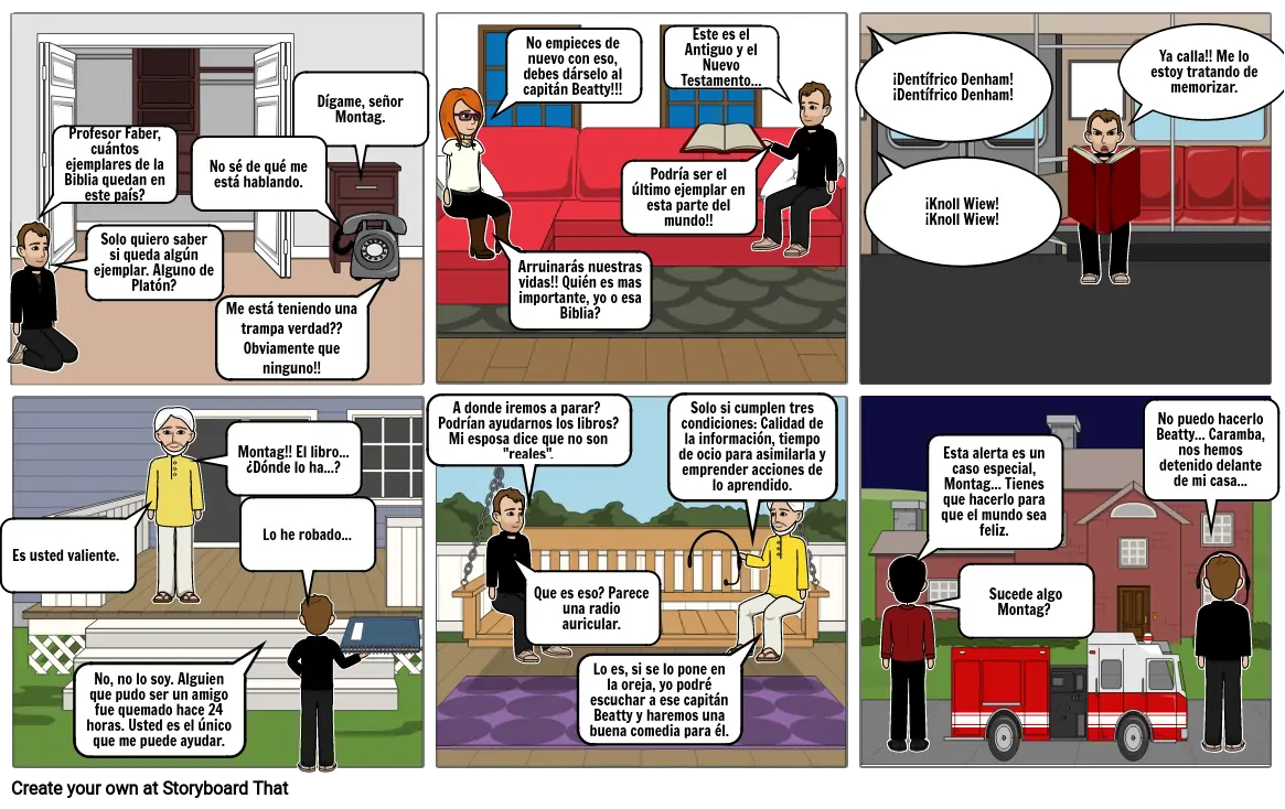 Fahrenheit 451 Comic Parte 2 Storyboard por f2012dbe