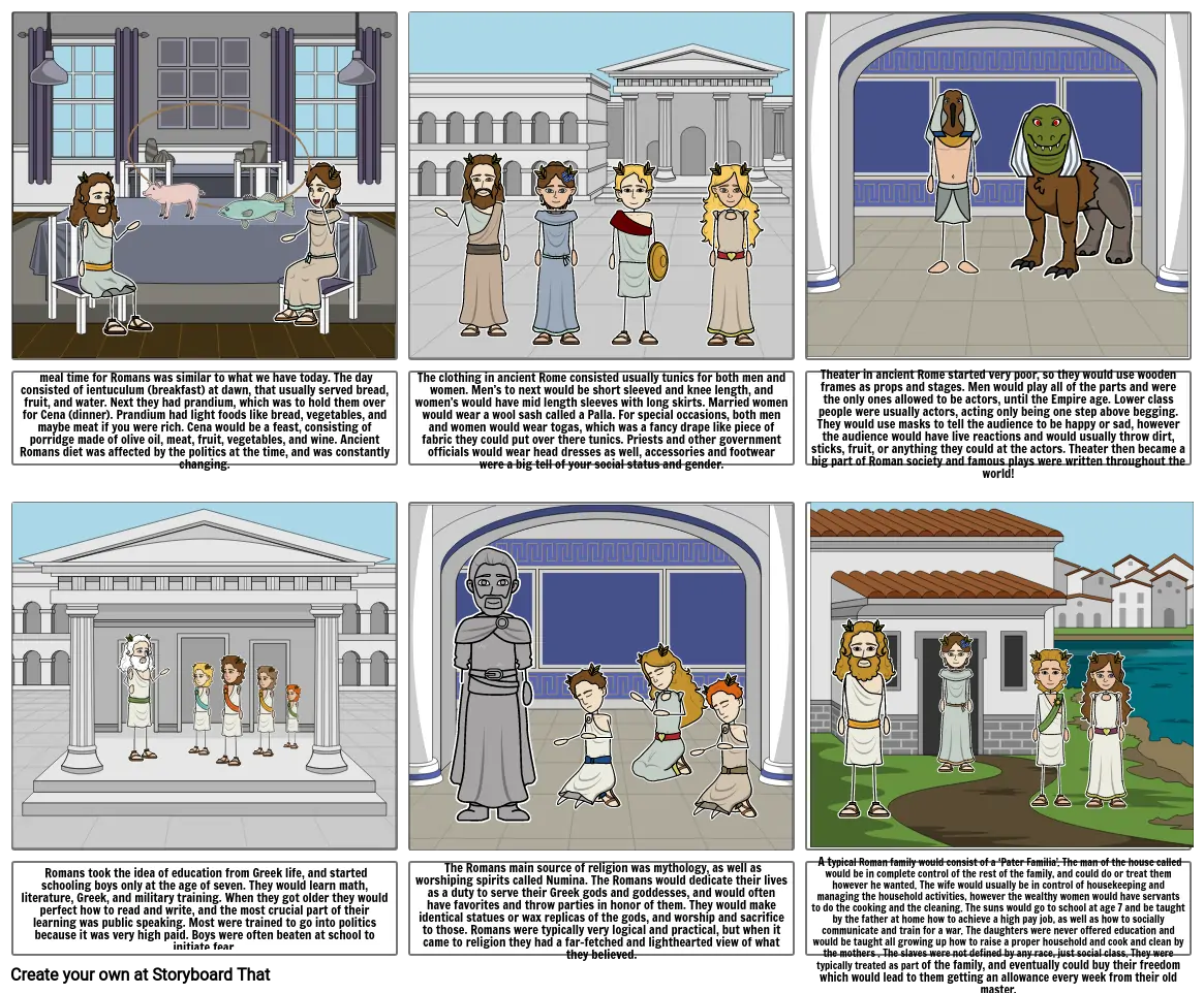 Roman Life Extra credit story board