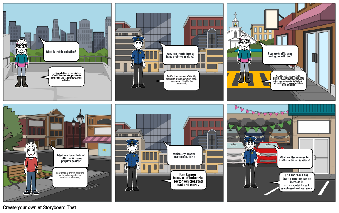 Traffic pollution Storyboard by f3ec1bc8