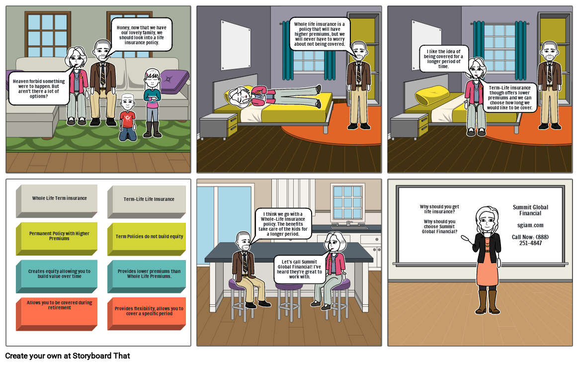 Life Insurance storyboard