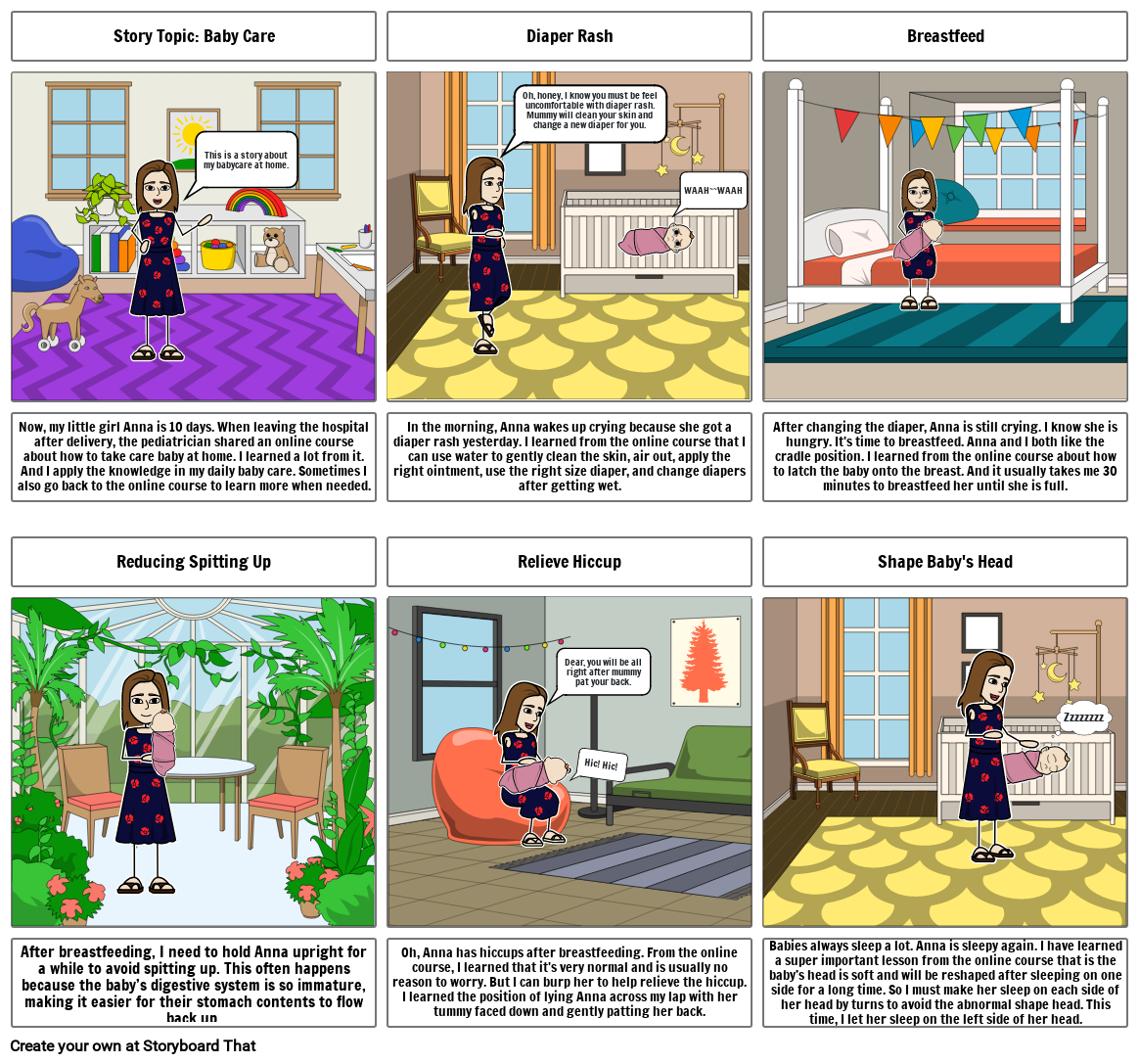 Storyboard for Baby Care