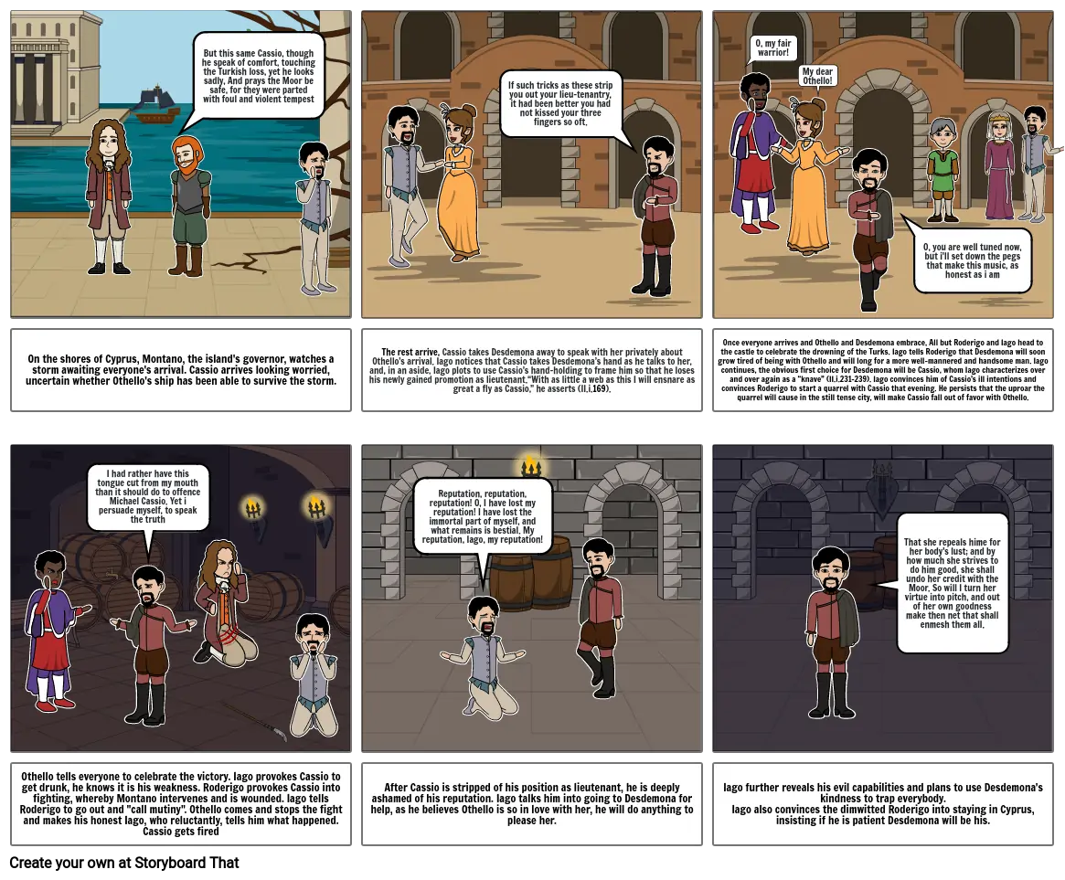 Othello Act 2 Storyboard By Aaliyah Dalal