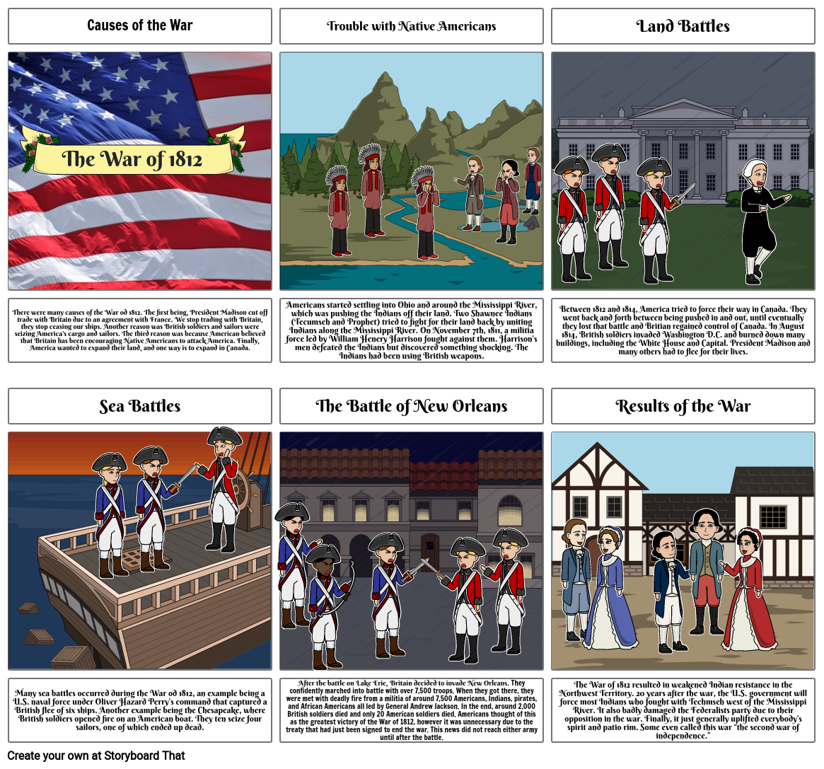 The War of 1812 Storyboard by f4adb1f6