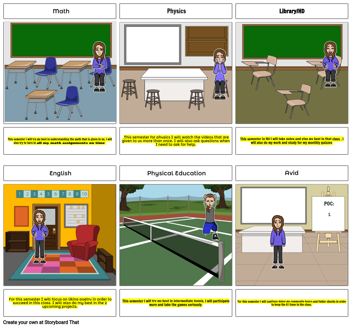 storyboard class goals Storyboard by f5816bf7