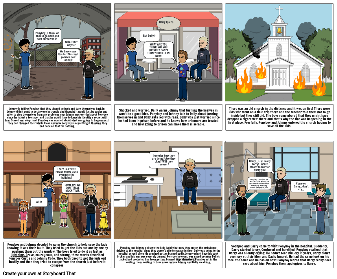 The Outsiders Storyboard Storyboard by f5a06b8b