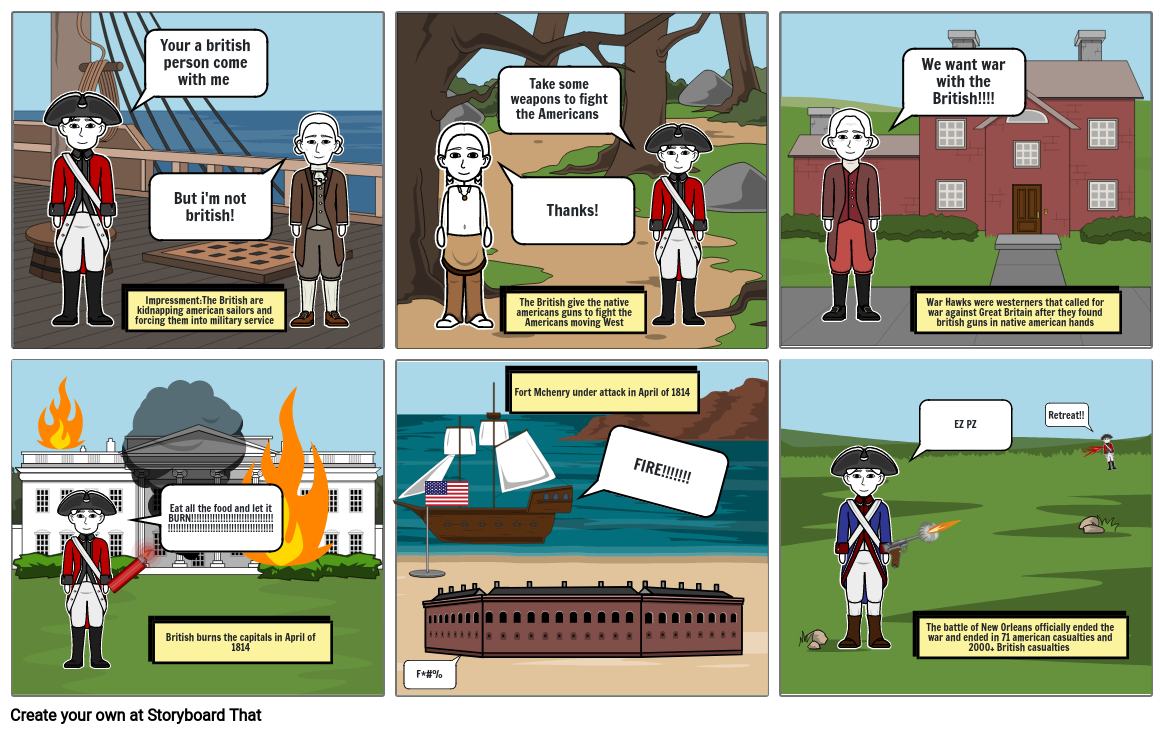 War of 1812 Comic strip