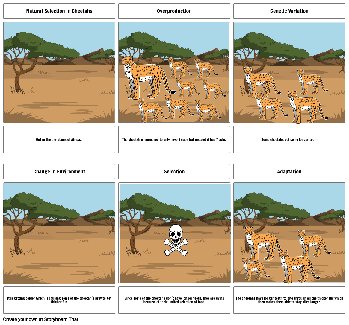 Natural Selection Comic Strip Storyboard by f5c442e7