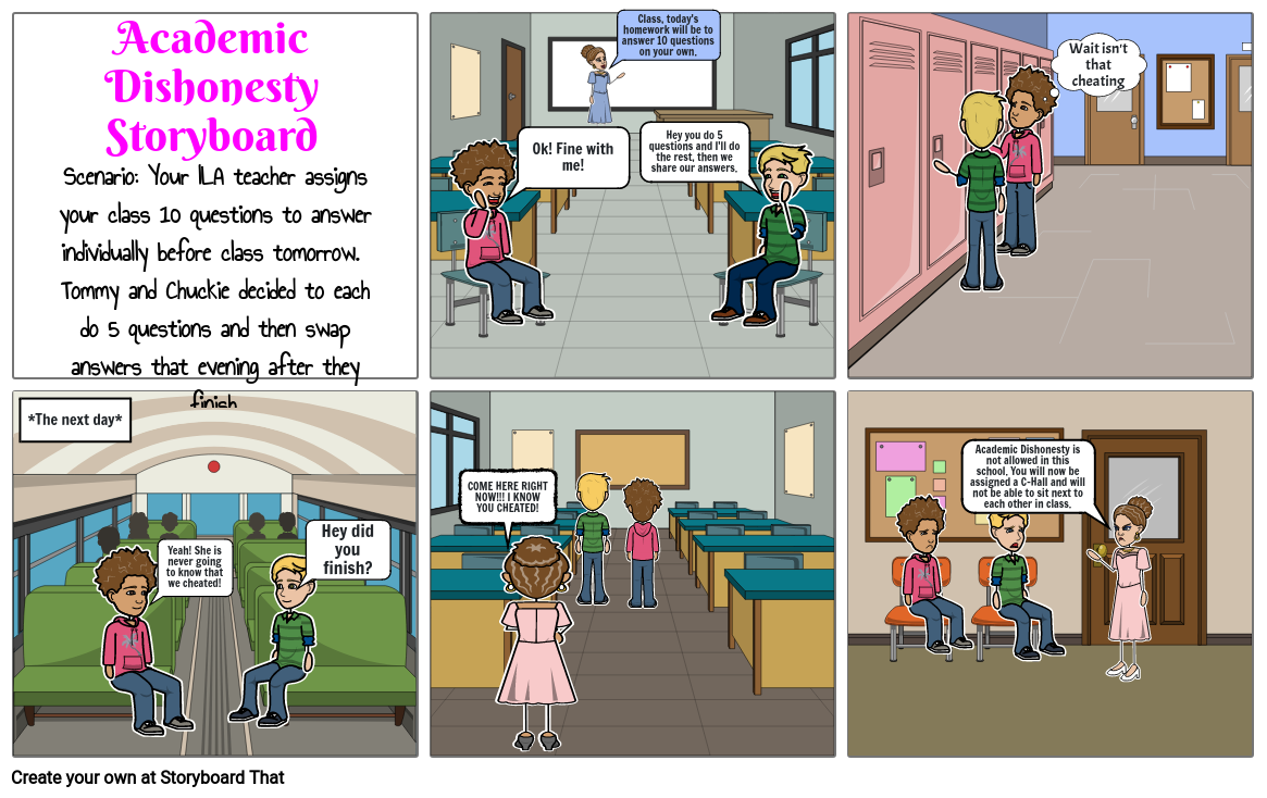 Academic Dishonesty Storyboard
