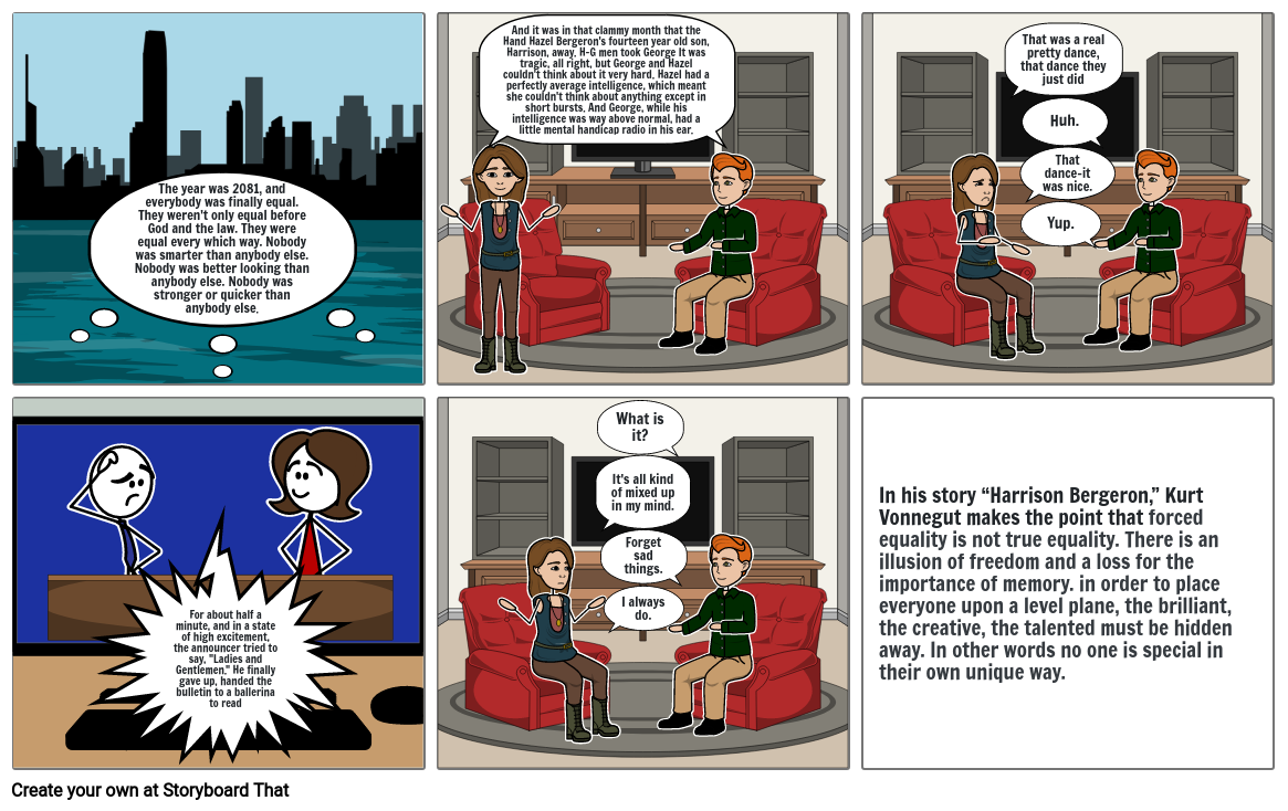 Harrison Bergeron Project- Reagan Krupicka Storyboard