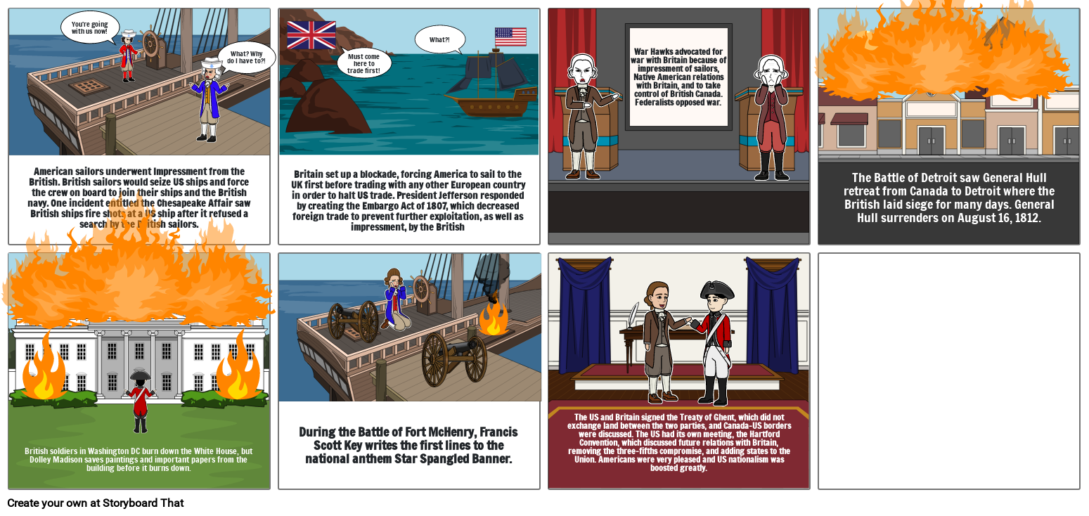 War of 1812 Comic Strip