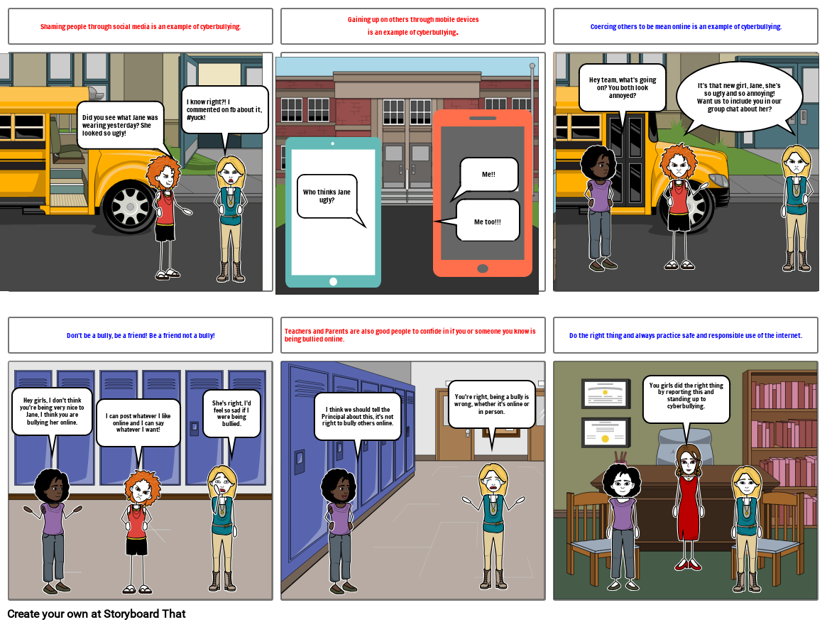 Cyber bullying Storyboard by f84075df