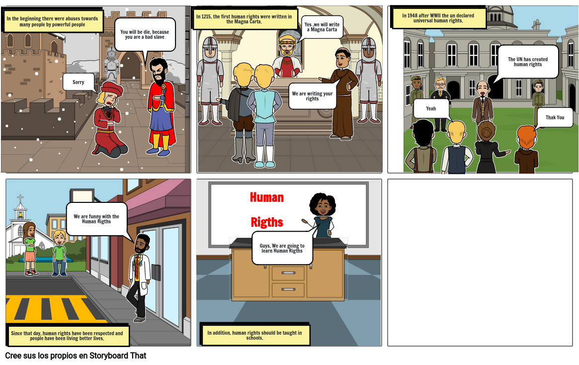 History Of Human Rigths Storyboard by f86b30f4