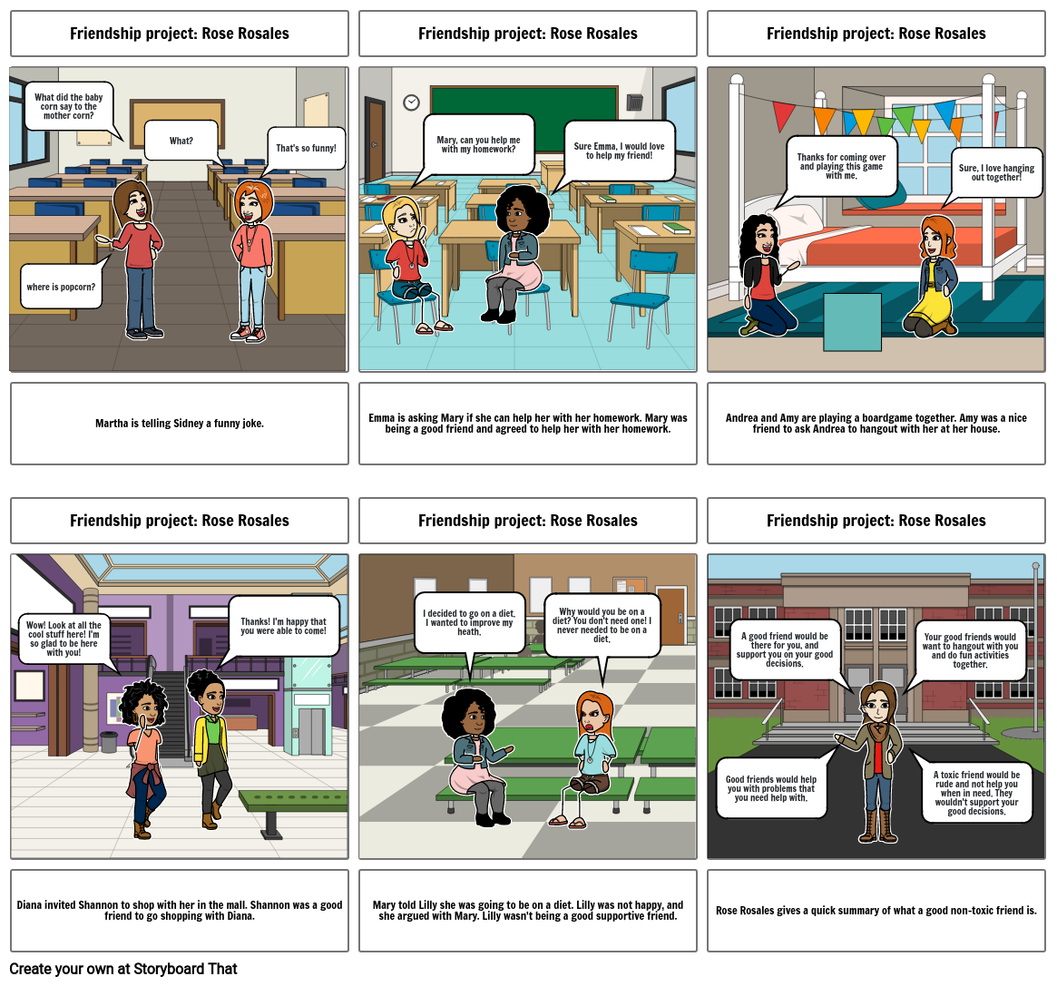 Friendship project Storyboard por f8866b49