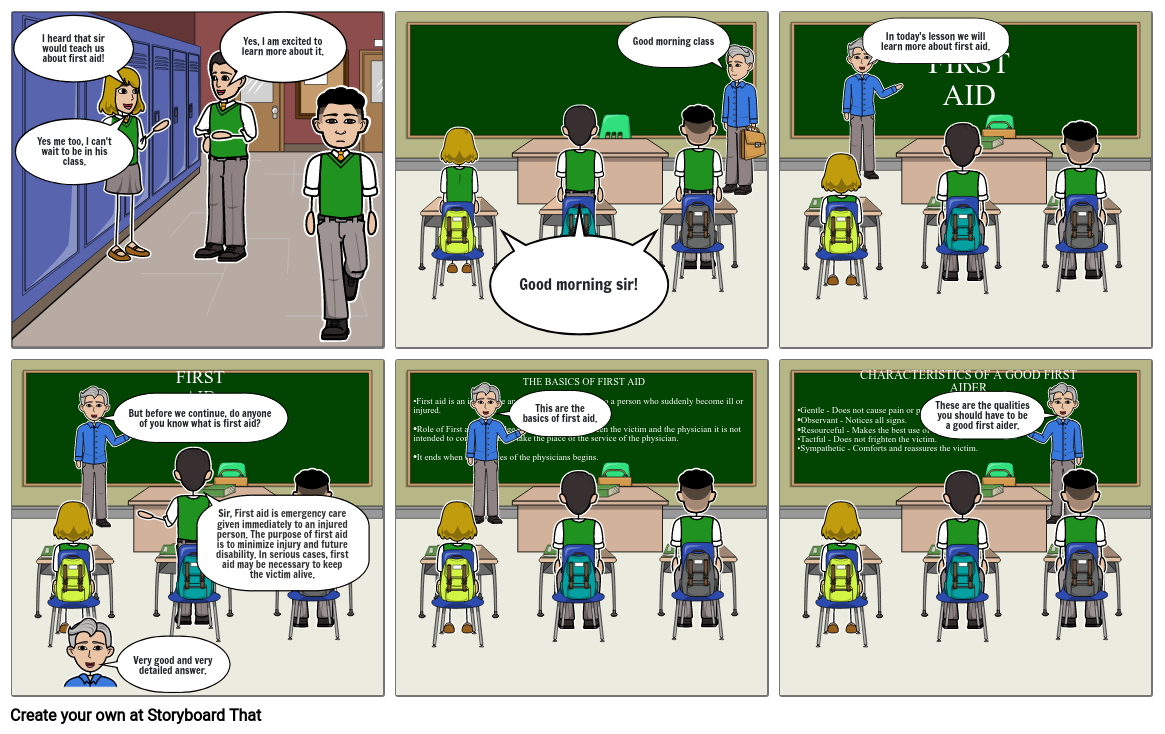 MAPEH First Aider Storyboard by f891a705