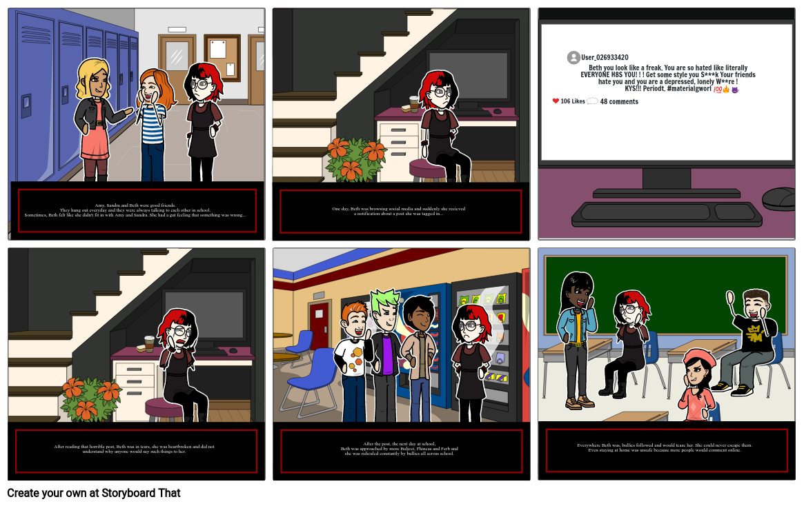 Cyberbullying storyboard