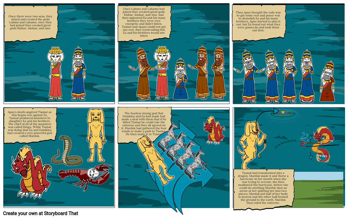 Babylonian Creation Myth Storyboard por f8b042cc