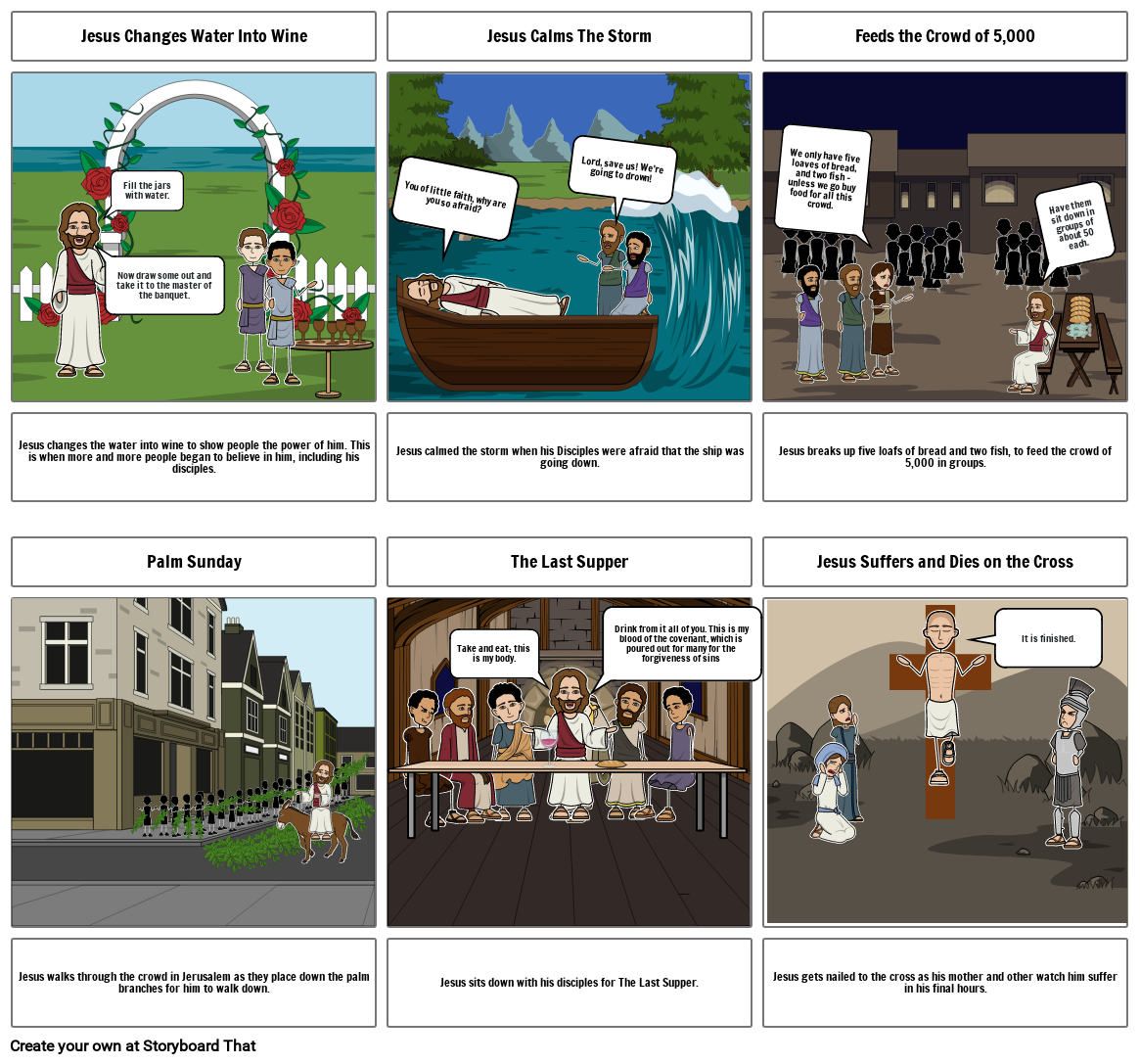 The Life of Jesus Storyboard