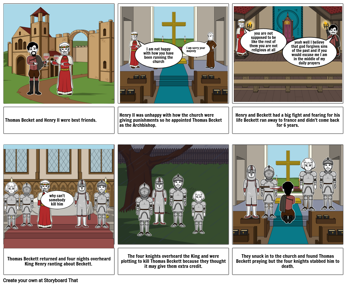 The story of Thomas Becket Storyboard by f9aec92d