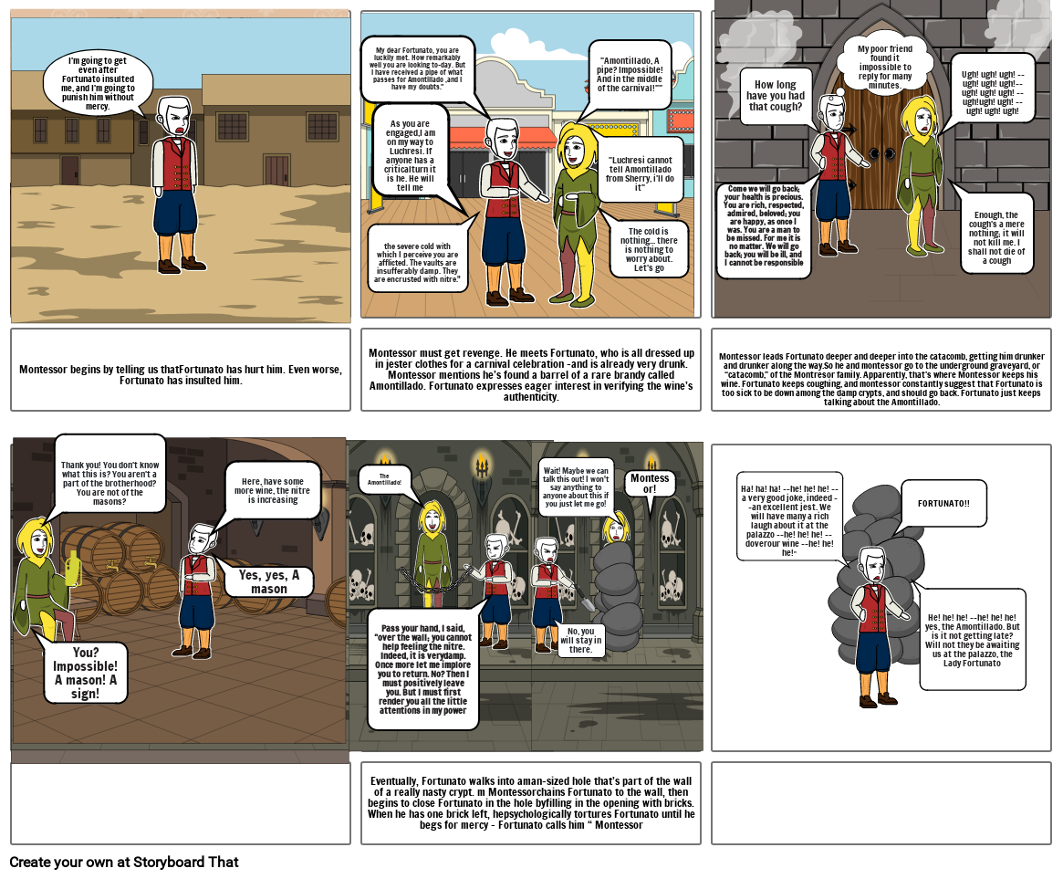 summary-of-the-cask-of-amontillado-comic-strip