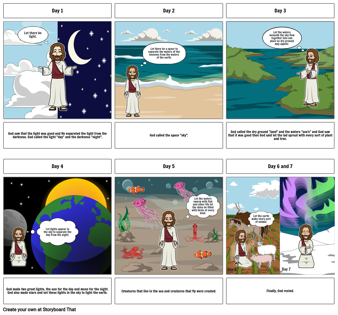 Creation Story Storyboard by f9f25bab