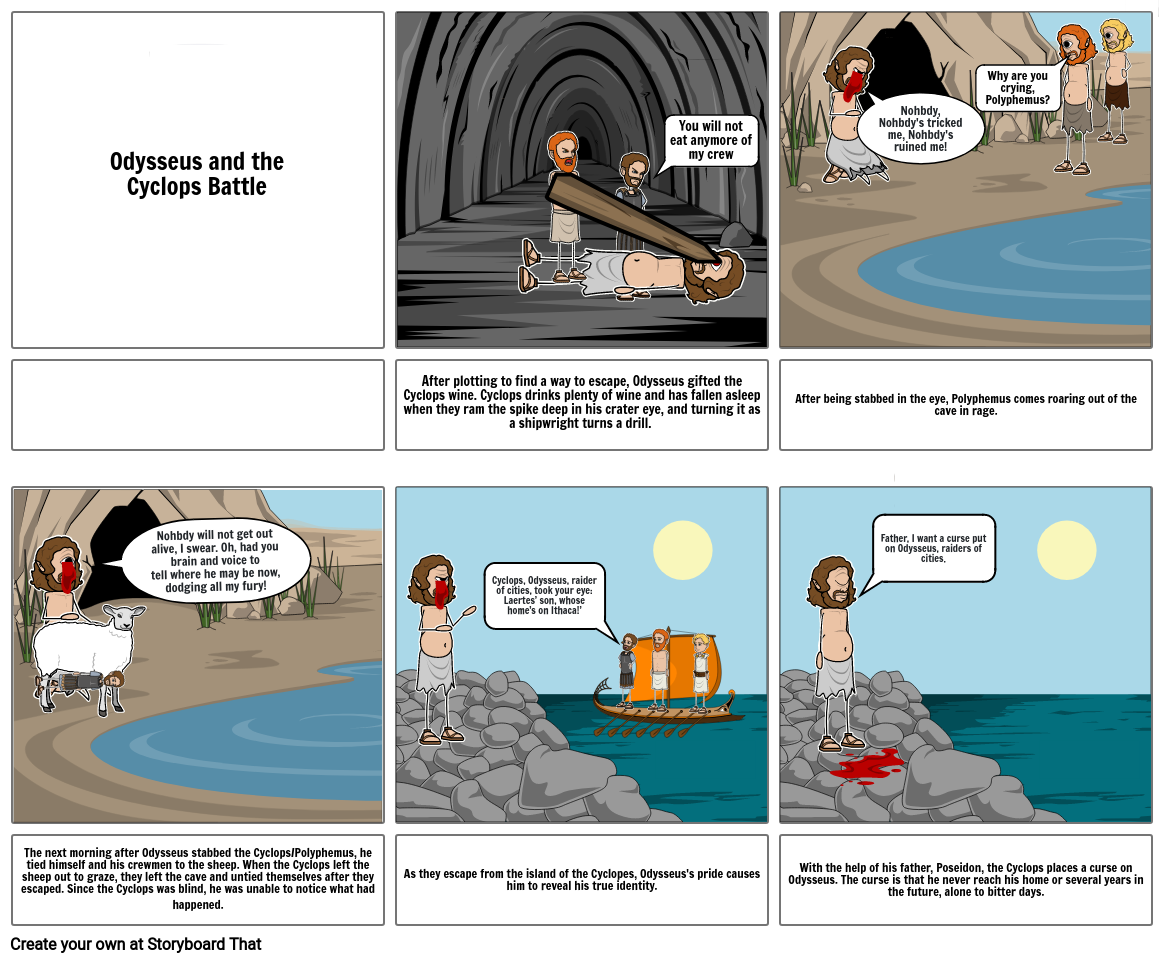 Odyssey Part 1 Comic Strip Summary Storyboard por f9fe4ae6