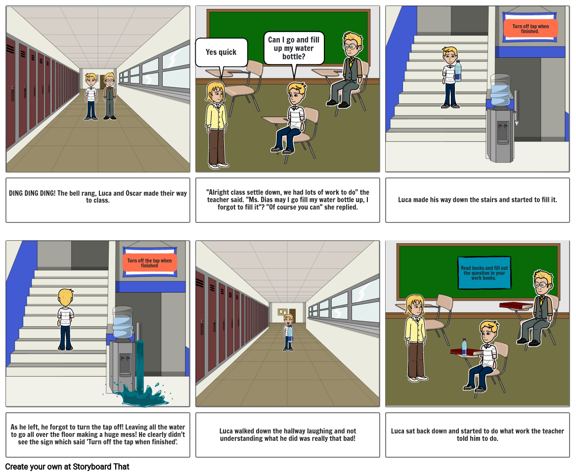 The Book Of The Short Film Water Waste Storyboard