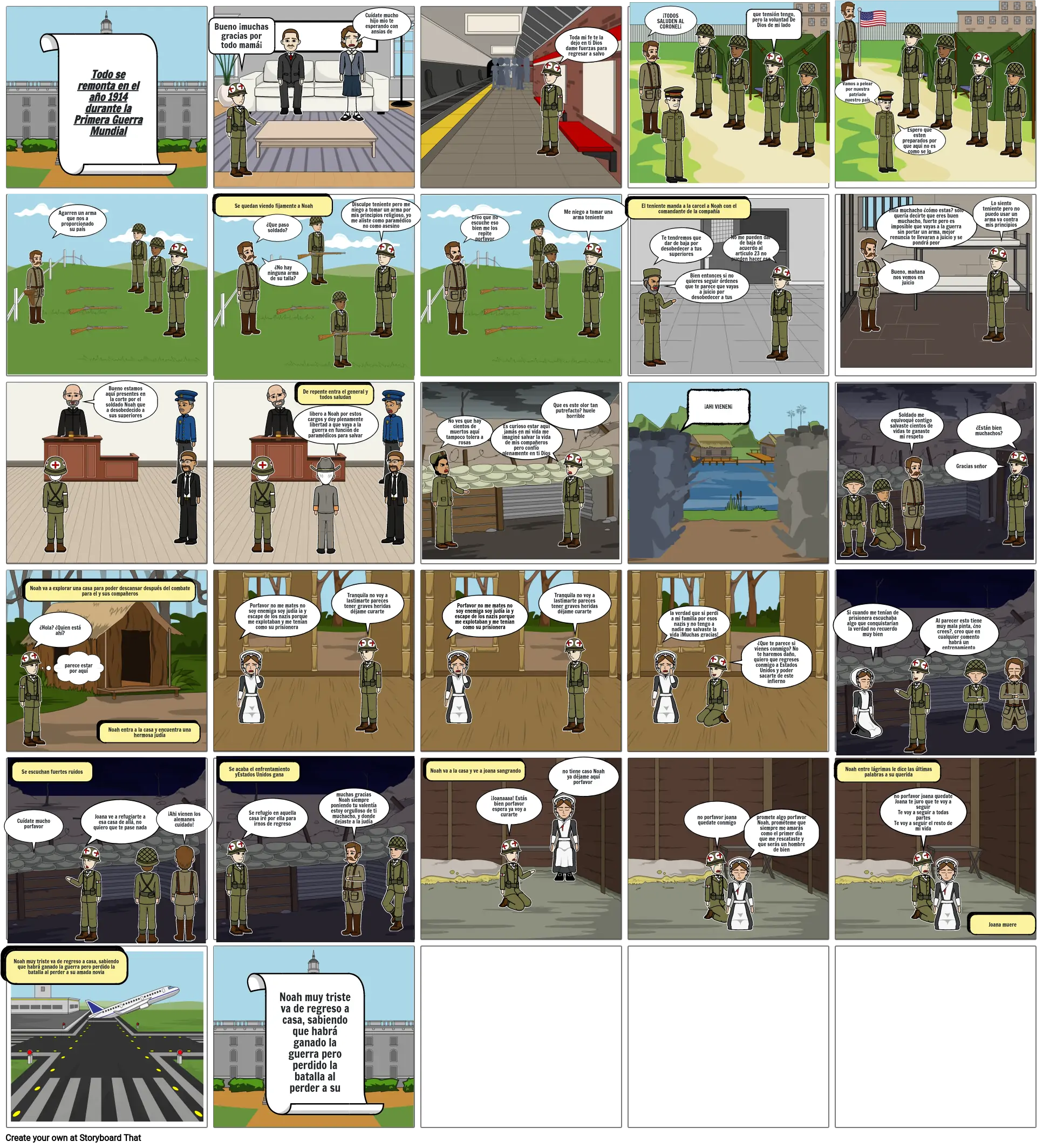 La Primera Guerra Mundial Storyboard by fae42451