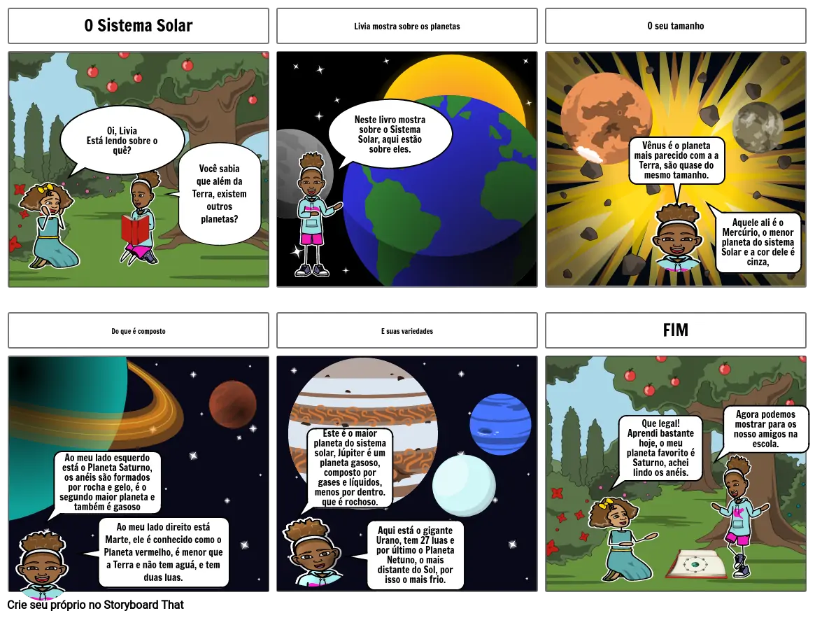 O Sistema Solar Storyboard Por Faf360e0