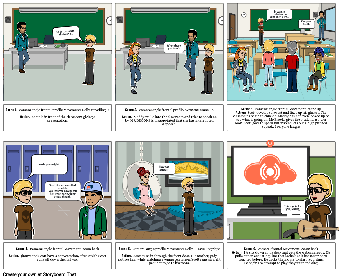 AP4-AA9- EV12: Storyboard: &quot;My first crush, a production storyboard