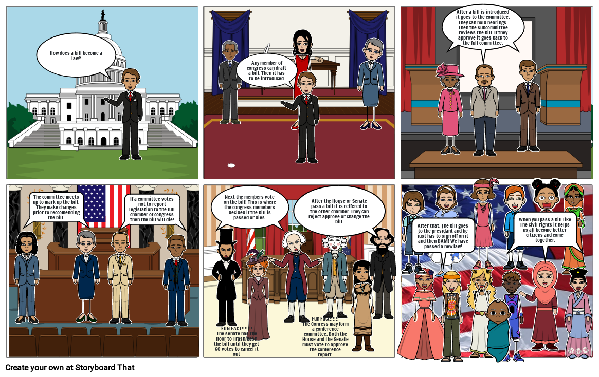 How a Bill becomes a Law Storyboard by fb57d6eb